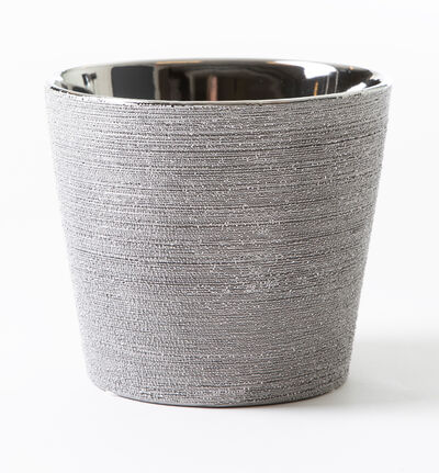 Glitter blomsterpotte konisk sølv 17 cm Glitter blomsterpotte konisk sølv 17 cm